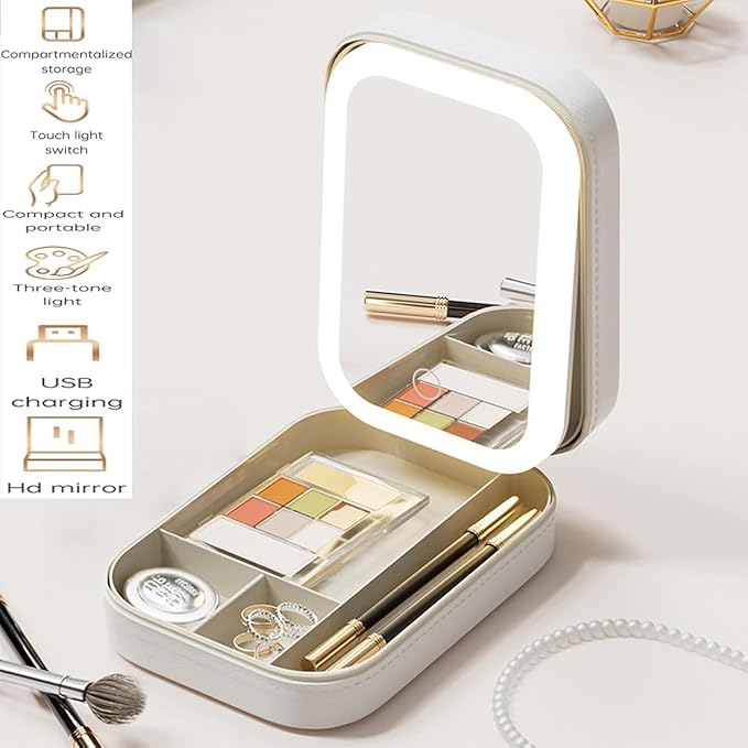 Espejo De Maquillaje Iluminado Portatil